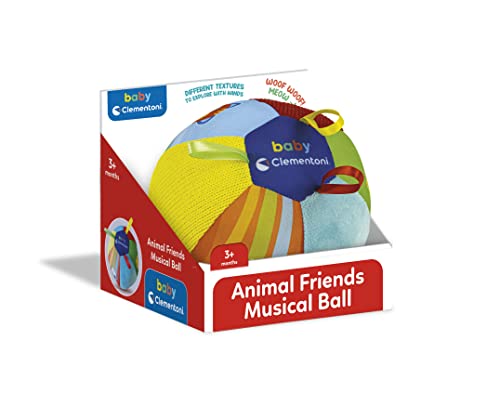 Clementoni - 17464 - Tierfreunde Musik-Ball - Kinderspielzeug mit Musik, Spielzeug für Babys Entwicklung, Spielball Für Kleinkinder Ab 3 Monaten von Clementoni