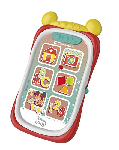 Clementoni 17695 Disney Baby Mickey Telefon Spielzeug Kinder 9 Monate, Erstes Smartphone, Lernspiel Elektronisches Spiel (italienische Version), Mehrfarbig von Clementoni