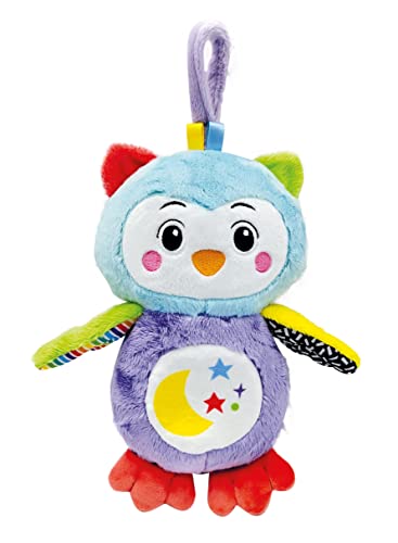 Clementoni 17801 Good Night Owl-Interaktives Baby-Plüsch, Nachtlicht, Lichter und Geräusche, Spielzeug für Kinder 0-36 Monate, Mehrfarbig, S von Clementoni