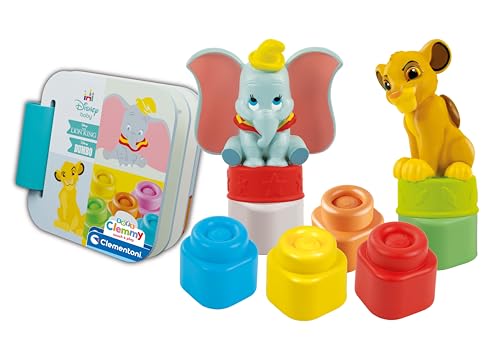 Clementoni 17817 Classics Disney Classic Spiel Clemmy Bausteine, buntes Soft-Block Set, weiches Motorikspielzeug, Babyspielzeug zum Greifen & Beißen, für Kleinkinder von Clementoni