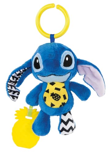 Clementoni 17919 Disney Baby On The Go Plush-Stitch Plüschtier für Neugeborene, Kindheit, Spielzeug für erste Aktivitäten, Babypuppe, Kinderwagenspiel, waschbar, Mehrfarbig von Clementoni