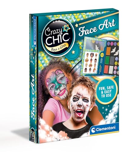 Clementoni 18605 Crazy Chic Gesichtsbemalung Gesicht und Körper Malerei, Kinder Make up Sets für Mädchen ab 6 Jahren, Mehrfarbig, One Size von Clementoni