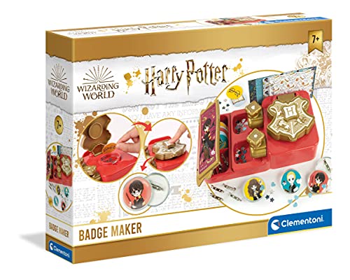 Clementoni 18669 Harry Potter Button-Maker, DIY Kreativspiel zum Herstellen von Pins mit magischen Motiven, Spielzeug für personalisierte Buttons, Baukasten für Potterheads ab 7 Jahren von Clementoni