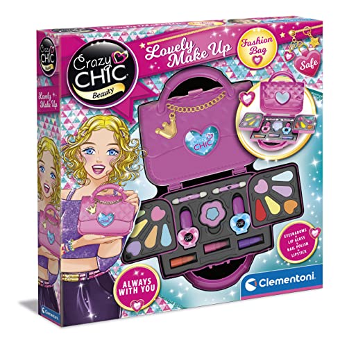 Clementoni - 18743 - Crazy Chic - Make Up Bag - Kosmetiktasche für Mädchen, Schatulle mit waschbaren Make-ups, Kosmetik-Set für Kinder 6 Jahre, Handtasche mit Make-up Clementoni - 18743 - Crazy Chic - Make Up Bag - Kosmetiktasche für Mädchen, Schatulle mit waschbaren Make-ups, Kosmetik-Set für Kinder 6 Jahre, Handtasche mit Make-up von Clementoni