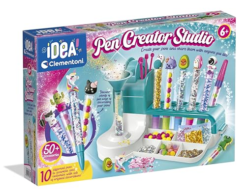 Clementoni Idea Stift-Atelier mit über 50 Accessoires - DIY Stifte-Set mit über 50 Accessoires - Bastelset zum Stifte selber Machen, Kreativspielzeug & Geschenk-Set für Kinder ab 6 Jahren, 18780 von Clementoni