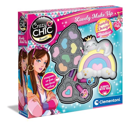 Clementoni 18793 Crazy Chic – Lovely Rainbow – Make-up, sicher und hypoallergen, Kosmetik-Set für Mädchen 6 Jahre, Nagellack, Lippenstift und Lidschatten, leicht mit Wasser abwaschbaR, Mehrfarbig Clementoni 18793 Crazy Chic – Lovely Rainbow – Make-up, sicher und hypoallergen, Kosmetik-Set für Mädchen 6 Jahre, Nagellack, Lippenstift und Lidschatten, leicht mit Wasser abwaschbaR, Mehrfarbig von Clementoni