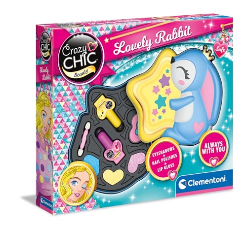 Clementoni 18810 Crazy Chic – Lovely Make Up: Kaninchen, sicher und hypoallergen, Kosmetik-Set für Mädchen, 6 Jahre, Nagellack und Lidschatten, leicht mit Wasser abwaschbar, Mehrfarbig Clementoni 18810 Crazy Chic – Lovely Make Up: Kaninchen, sicher und hypoallergen, Kosmetik-Set für Mädchen, 6 Jahre, Nagellack und Lidschatten, leicht mit Wasser abwaschbar, Mehrfarbig von Clementoni