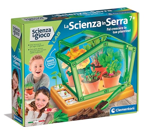 Clementoni - 19365 - Wissenschaft und Spiel Labor - Wissenschaft im Gewächshaus - Botanischer Garten, Gewächshaus für Kinder, Pflanzenset zum Anbau, wissenschaftliches Labor 7 Jahre, wissenschaftliche von Clementoni
