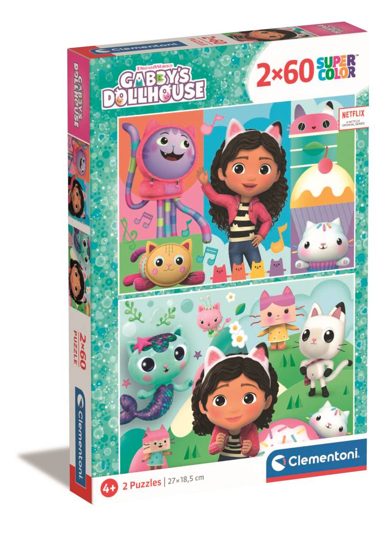 Clementoni 2 Puzzles - Gabby's Dollhouse - 2x60 Teile 60 Teile Puzzle Clementoni-24804 von Clementoni