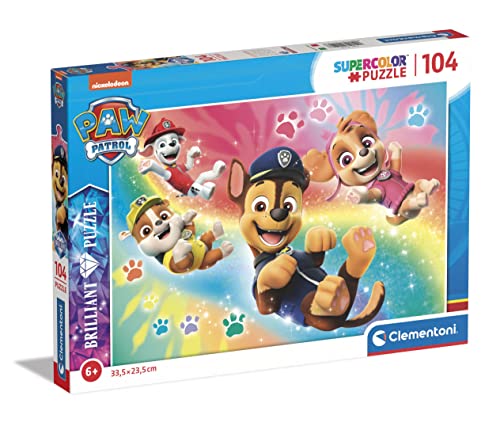 Clementoni - 20190 - Brilliant Puzzle - Paw Patrol - Puzzle 104 Teile Ab 6 Jahren, Buntes Kinderpuzzle Mit Besonderer Leuchtkraft & Farbintensität, Geschicklichkeitsspiel Für Kinder Clementoni - 20190 - Brilliant Puzzle - Paw Patrol - Puzzle 104 Teile Ab 6 Jahren, Buntes Kinderpuzzle Mit Besonderer Leuchtkraft & Farbintensität, Geschicklichkeitsspiel Für Kinder von Clementoni