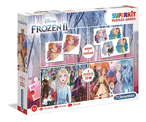 Clementoni 20241 Superkit Frozen 2 – Puzzle- und Spieleset ab 4 Jahren, Memo- und Dominospiel sowie 2 Kinderpuzzle mit 30 Teilen, Verschiedene Denkspiele für Kinder Clementoni 20241 Superkit Frozen 2 – Puzzle- und Spieleset ab 4 Jahren, Memo- und Dominospiel sowie 2 Kinderpuzzle mit 30 Teilen, Verschiedene Denkspiele für Kinder von Clementoni