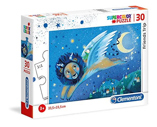 Clementoni 20254 Supercolor Ausflug mit Freunden – Puzzle 30 Teile ab 3 Jahren, buntes Kinderpuzzle mit besonderer Leuchtkraft & Farbintensität, Geschicklichkeitsspiel für Kinder von Clementoni