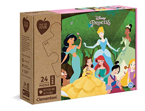 Clementoni 20257 Maxi Play for Future Princess – Puzzle 24 Teile ab 3 Jahren, Kinderpuzzle aus recyceltem & recycelbarem Material, Denkspiel für Kinder von Clementoni