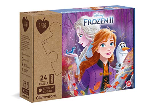 Clementoni 20260 Maxi Play for Future Frozen 2 – Puzzle 24 Teile ab 3 Jahren, Kinderpuzzle aus recyceltem & recycelbarem Material, Denkspiel für Kinder von Clementoni