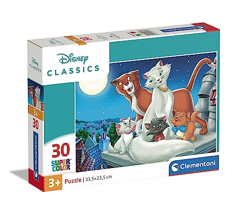 Clementoni 20278 Supercolor Disney Classics-Puzzle 30 Teile Ab 3 Jahren, Buntes Kinderpuzzle Mit Besonderer Leuchtkraft & Farbintensität, Geschicklichkeitsspiel Für Kinder von Clementoni