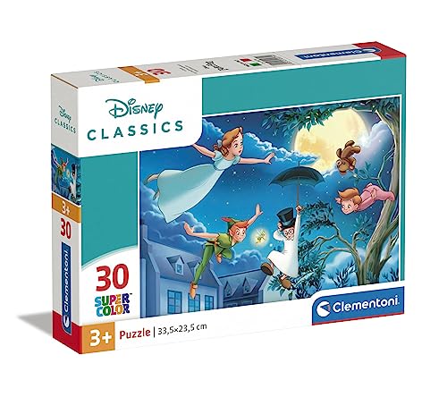 Clementoni 20279 Supercolor Disney Classics-Puzzle 30 Teile Ab 3 Jahren, Buntes Kinderpuzzle Mit Besonderer Leuchtkraft & Farbintensität, Geschicklichkeitsspiel Für Kinder von Clementoni