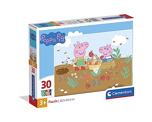 Clementoni 20280 Supercolor Peppa Pig-Puzzle 30 Teile Ab 3 Jahren, Buntes Kinderpuzzle Mit Besonderer Leuchtkraft & Farbintensität, Geschicklichkeitsspiel Für Kinder von Clementoni