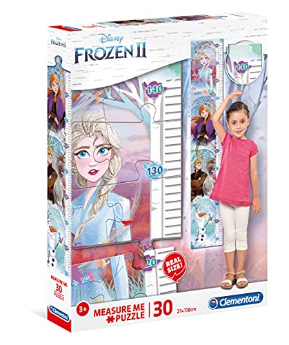 Clementoni 20331 Measure Me Frozen 2 – Puzzle 30 Teile ab 3 Jahren, großes Kinderpuzzle zum Zusammenkleben (inkl. Kleber & Spatel), als Messlatte zum Aufhängen, Denkspiel für Kinder von Clementoni