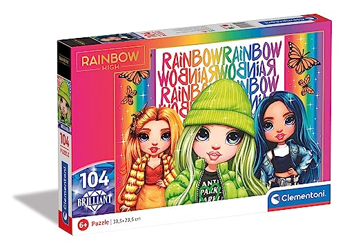 Clementoni - 20342 - Supercolor Puzzle Brilliant Rainbow High - Puzzle Mit 104 Teile - Puzzle Für Kinder Ab 6 Jahren, Made In Italy von Clementoni