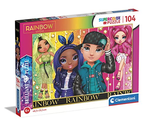 Clementoni 20344 Supercolor Brilliant Rainbow High 104 Teile-Puzzle Für Kinder Ab 6 Jahren, Made In Italy, Mehrfarbig, Medium von Clementoni