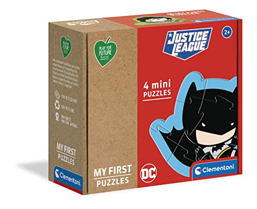 Clementoni 20830 My First Puzzles Play for Future DC Superfriends – Puzzle 3 + 6 + 9 + 12 Teile ab 2 Jahren, 4 Kinderpuzzle aus recyceltem & recycelbarem Material, Denkspiel für Kinder von Clementoni