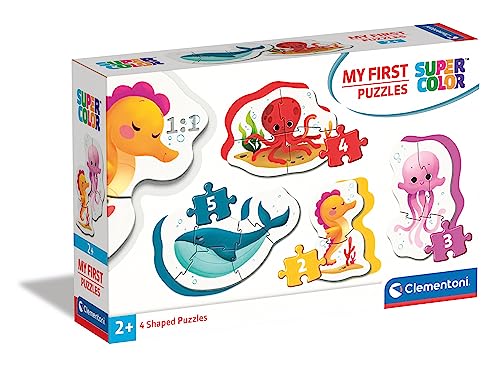 Clementoni 20835 My First Sea Life-Puzzle 2,3,4,5 Teile Ab 2 Jahren, Buntes Kinderpuzzle Mit Besonderer Leuchtkraft & Farbintensität, Geschicklichkeitsspiel Für Kinder von Clementoni