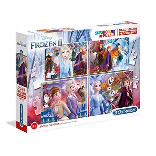 Clementoni 21411 Progressive Puzzle Frozen 2 – Puzzle 20 + 60 + 100 + 180 Teile ab 3 Jahren, Bunte Kinderpuzzle mit zunehmendem Schwierigkeitsgrad, Denkspiel für Kinder Clementoni 21411 Progressive Puzzle Frozen 2 – Puzzle 20 + 60 + 100 + 180 Teile ab 3 Jahren, Bunte Kinderpuzzle mit zunehmendem Schwierigkeitsgrad, Denkspiel für Kinder von Clementoni