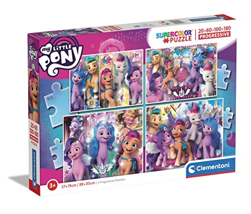 Clementoni - 21413 - Supercolor Puzzle My Little Pony - Puzzle Mit 20+60+100+180 Teile - Puzzle Für Kinder Ab 3 Jahren, Made In Italy von Clementoni