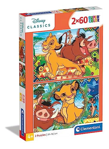 Clementoni 21604 Supercolor Der König der Löwen – Puzzle 2 x 60 Teile ab 5 Jahren, buntes Kinderpuzzle mit besonderer Leuchtkraft & Farbintensität, Geschicklichkeitsspiel für Kinder Clementoni 21604 Supercolor Der König der Löwen – Puzzle 2 x 60 Teile ab 5 Jahren, buntes Kinderpuzzle mit besonderer Leuchtkraft & Farbintensität, Geschicklichkeitsspiel für Kinder von Clementoni