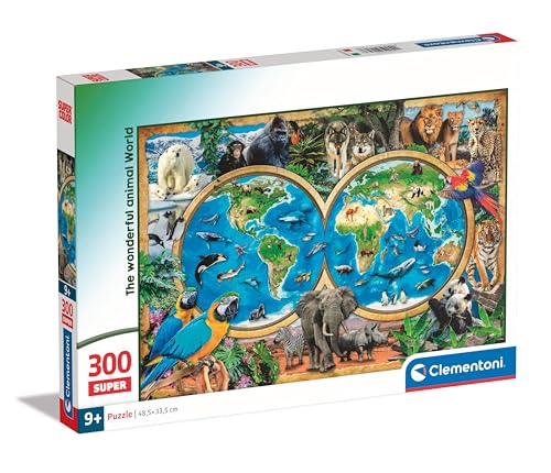 Clementoni 21723 Supercolor The Wonderful Animal World – 300 Teile Kinder 9 Jahre, Puzzle Illustration, Tiere, Made in Italy, Mehrfarbig von Clementoni