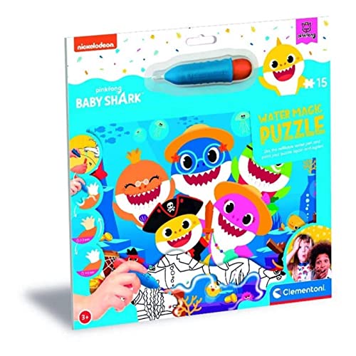Clementoni - 22241 - Water Magic Puzzle Baby Shark - Puzzle Mit 15 Teile - Puzzle Für Kinder Ab 3 Jahren, Made In Italy von Clementoni