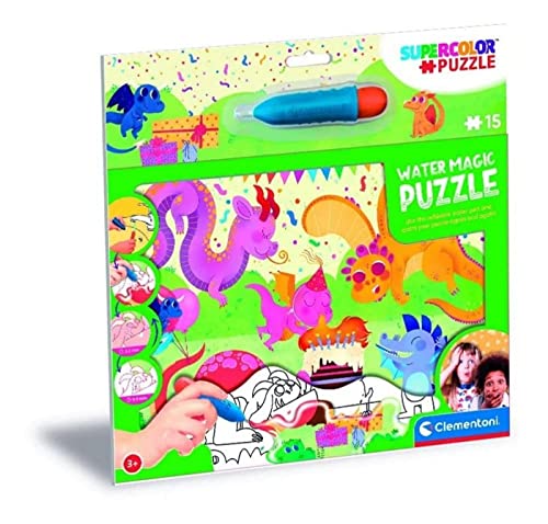 Clementoni 22245 Water Magic Baby Dragons 15 Teile-Puzzle Für Kinder Ab 3 Jahren, Made In Italy, Mehrfarbig, Medio von Clementoni