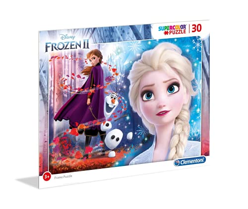 Clementoni 22702 Rahmenpuzzle Frozen 2 – Puzzle 30 Teile ab 3 Jahren, buntes Kinderpuzzle mit Rahmen und großen Puzzleteilen, Geschicklichkeitsspiel für Kinder von Clementoni