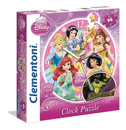 Clementoni 23020.4 - Puzzleuhr Prinzessin, 96 Teile von Clementoni