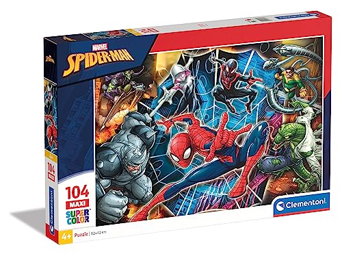 Clementoni 23716 Maxi Spiderman – Puzzle 104 Teile ab 4 Jahren, farbenfrohes Kinderpuzzle mit extra großen Puzzleteilen, Geschicklichkeitsspiel für Kinder Clementoni 23716 Maxi Spiderman – Puzzle 104 Teile ab 4 Jahren, farbenfrohes Kinderpuzzle mit extra großen Puzzleteilen, Geschicklichkeitsspiel für Kinder von Clementoni