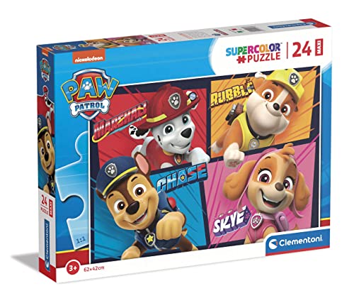 Clementoni - 24238 - Supercolor Puzzle - Paw Patrol - Puzzle 24 Maxi Teile Ab 3 Jahren, Buntes Kinderpuzzle Mit Besonderer Leuchtkraft & Farbintensität, Geschicklichkeitsspiel Für Kinder Clementoni - 24238 - Supercolor Puzzle - Paw Patrol - Puzzle 24 Maxi Teile Ab 3 Jahren, Buntes Kinderpuzzle Mit Besonderer Leuchtkraft & Farbintensität, Geschicklichkeitsspiel Für Kinder von Clementoni
