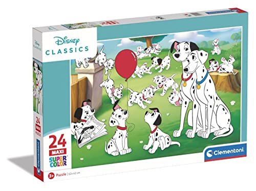 Clementoni 24245 Supercolor Disney Classics-Puzzle 24 Maxi Teile Ab 3 Jahren, Buntes Kinderpuzzle Mit Besonderer Leuchtkraft & Farbintensität, Geschicklichkeitsspiel Für Kinder von Clementoni