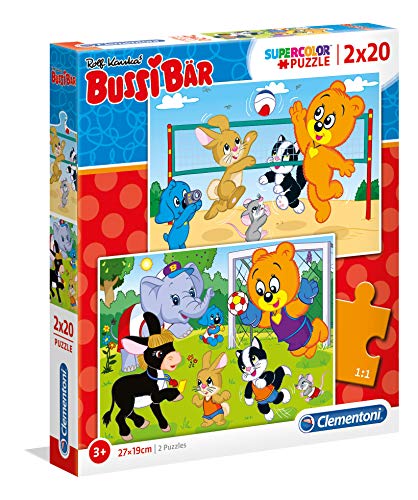 Clementoni 24762 Bussi Bär-Supercolor Puzzle 2X 20 Teile, für Kinder ab 3 Jahre, Mehrfarben von Clementoni