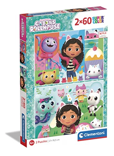 Clementoni 24804 Supercolor Gaby'S Dollhouse-2 Puzzle Mit 60 Teile Ab 4 Jahren, Buntes Kinderpuzzle Mit Besonderer Leuchtkraft & Farbintensität, Geschicklichkeitsspiel Für Kinder Clementoni 24804 Supercolor Gaby'S Dollhouse-2 Puzzle Mit 60 Teile Ab 4 Jahren, Buntes Kinderpuzzle Mit Besonderer Leuchtkraft & Farbintensität, Geschicklichkeitsspiel Für Kinder von Clementoni