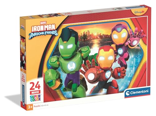 Clementoni 24829 Ironman – Puzzle 24 Maxi Teile, Starkes Marvel-Motiv für Kinder ab 4 Jahren von Clementoni