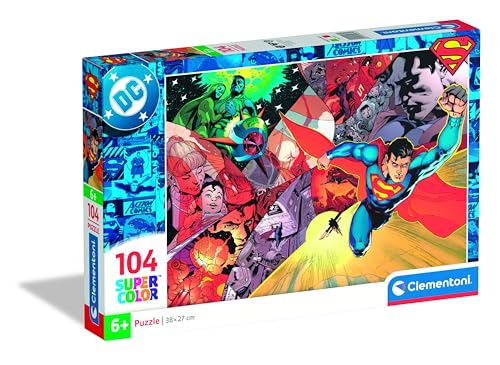 Clementoni 25074 Superman – Puzzle 104 Teile, Superhelden-Motiv für Kinder ab 6 Jahren von Clementoni