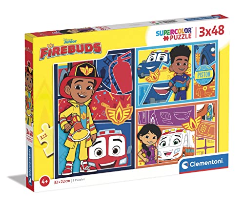 Clementoni 25283 Supercolor Disney Firebuds-3 Puzzle mit 48 Teile Ab 5 Jahren, Buntes Kinderpuzzle Mit Besonderer Leuchtkraft & Farbintensität, Geschicklichkeitsspiel Für Kinder von Clementoni