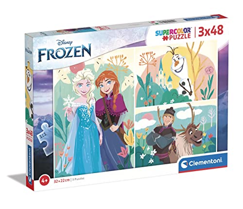 Clementoni - 25284 - Supercolor Puzzle - Disney Frozen - 3 Puzzle mit 48 Teile Ab 5 Jahren, Buntes Kinderpuzzle Mit Besonderer Leuchtkraft & Farbintensität, Geschicklichkeitsspiel Für Kinder Clementoni - 25284 - Supercolor Puzzle - Disney Frozen - 3 Puzzle mit 48 Teile Ab 5 Jahren, Buntes Kinderpuzzle Mit Besonderer Leuchtkraft & Farbintensität, Geschicklichkeitsspiel Für Kinder von Clementoni