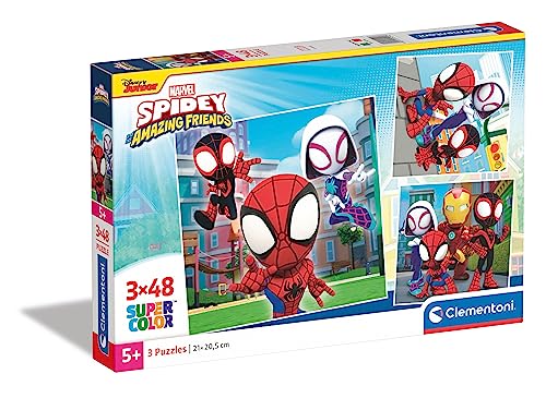 Clementoni - 25294 - Supercolor Puzzle - Marvel Spidey and His Amazing Friends - 3 Puzzle mit 48 Teile Ab 5 Jahren, Buntes Kinderpuzzle Mit Besonderer Leuchtkraft & Farbintensität Clementoni - 25294 - Supercolor Puzzle - Marvel Spidey and His Amazing Friends - 3 Puzzle mit 48 Teile Ab 5 Jahren, Buntes Kinderpuzzle Mit Besonderer Leuchtkraft & Farbintensität von Clementoni