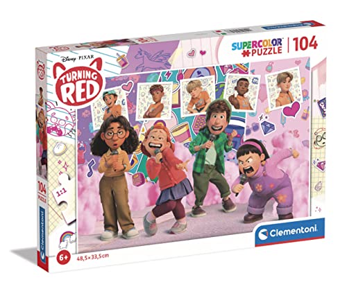 Clementoni 25747 Supercolor Disney Turning Red-Puzzle 104 Teile Ab 6 Jahren, Buntes Kinderpuzzle Mit Besonderer Leuchtkraft & Farbintensität, Geschicklichkeitsspiel Für Kinder von Clementoni