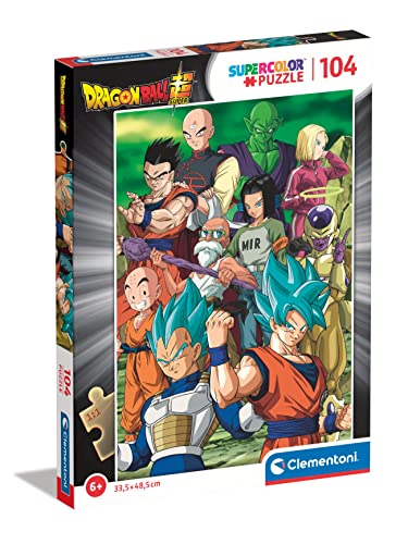 Clementoni 25750 Supercolor Dragonball-Puzzle 104 Teile Ab 6 Jahren, Buntes Kinderpuzzle Mit Besonderer Leuchtkraft & Farbintensität, Geschicklichkeitsspiel Für Kinder von Clementoni