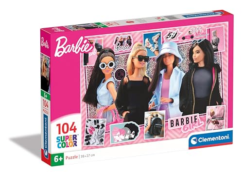 Clementoni 25754 Supercolor Barbie – 104 Teile Kinder 6 Jahre, Cartoon-Puzzle, hergestellt in Italien, Mehrfarbig von Clementoni