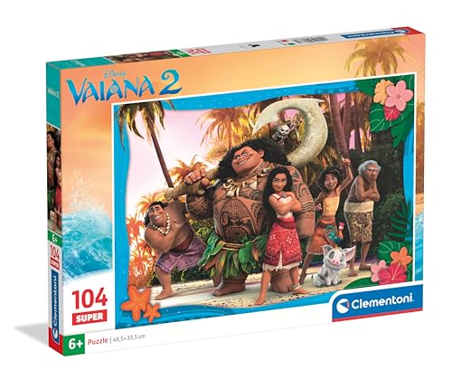 Clementoni Disney Vaiana 2 - Kinder Puzzle 104 Teile - Disney Puzzle 37,9 x 26,9 cm für Kinder ab 6 Jahre - Geschicklichkeitsspiel von Clementoni 25787 Clementoni Disney Vaiana 2 - Kinder Puzzle 104 Teile - Disney Puzzle 37,9 x 26,9 cm für Kinder ab 6 Jahre - Geschicklichkeitsspiel von Clementoni 25787 von Clementoni