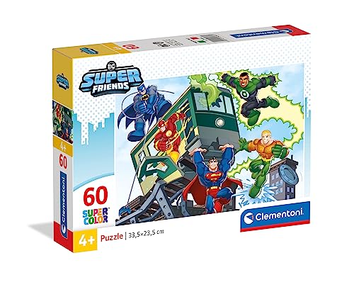 Clementoni 26066 Stück Superfriends Supercolor Dc Comics Super Friends 60 Teile-Puzzle Für Kinder Ab 5 Jahren, Made In Italy, Mehrfarbig, Medium von Clementoni