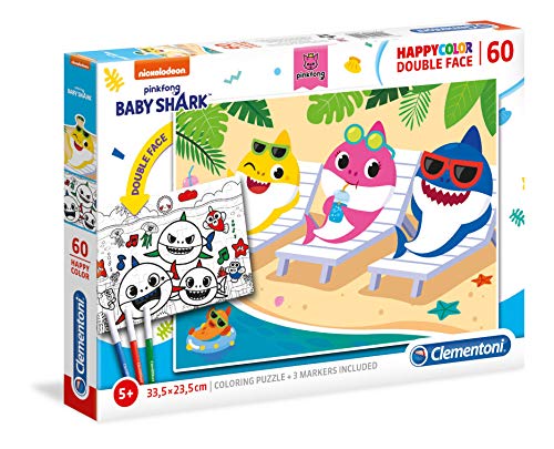 Clementoni 26094 Baby Shark Double Face Coloring Supercolor Puzzle zum Ausmalen Clementoni 26094 Baby Shark Double Face Coloring Supercolor Puzzle zum Ausmalen von Clementoni
